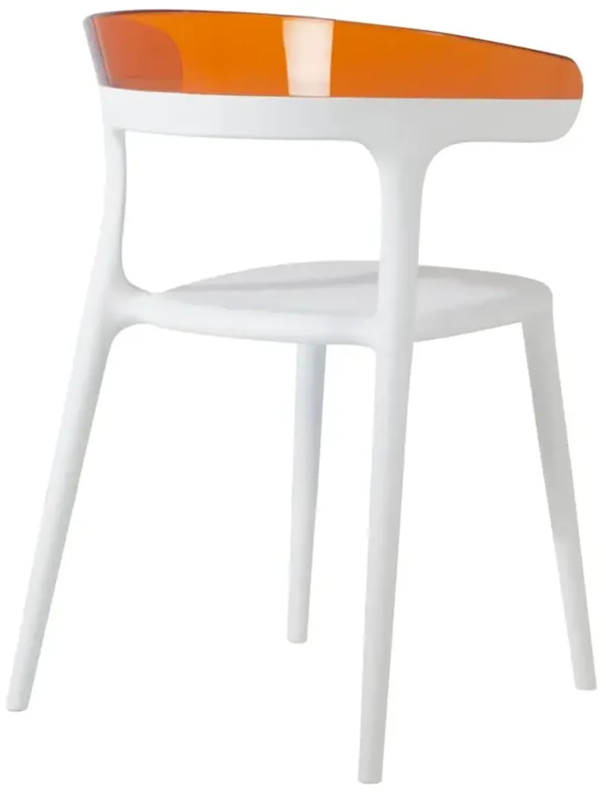 Omax Decor Mia Resin Patio Dining Chair in White and Orange - (Set of 2)