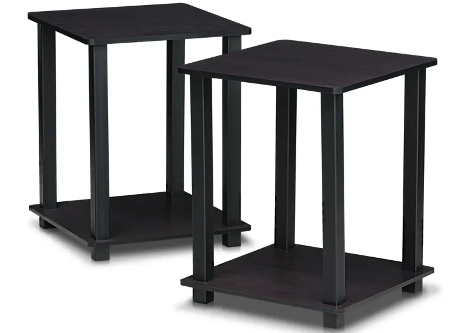 Furinno Simplistic Set of 2 End Table, Dark Walnut