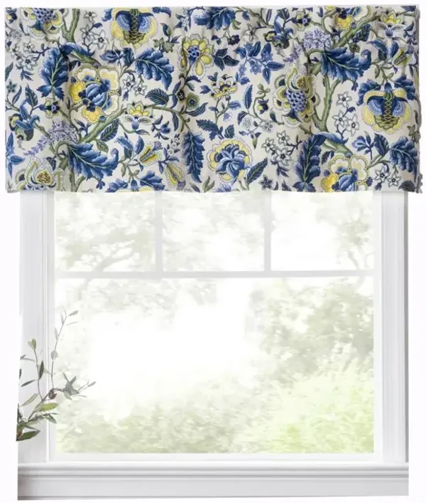 Ellis Curtain Regency Straight 3" Rod Pocket Valances for Windows 50" x 15" Blue