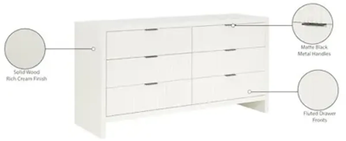Meridian Furniture Fairfax Cream Dresser