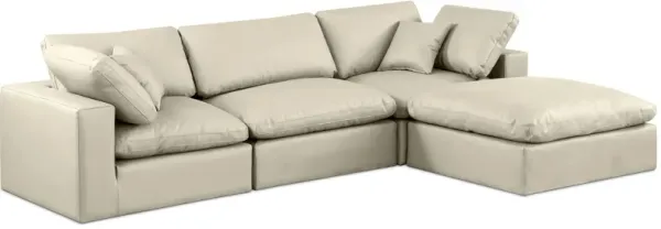 Meridian Furniture Comfy Cream Vegan Leather Modular Sectional