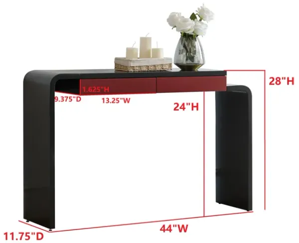 Kings Brand Furniture Yuma Wooden Rounded Silhouette Console Table - Sofa Entryway Table with 2 Drawers for Living Room, Hallway, Entryway