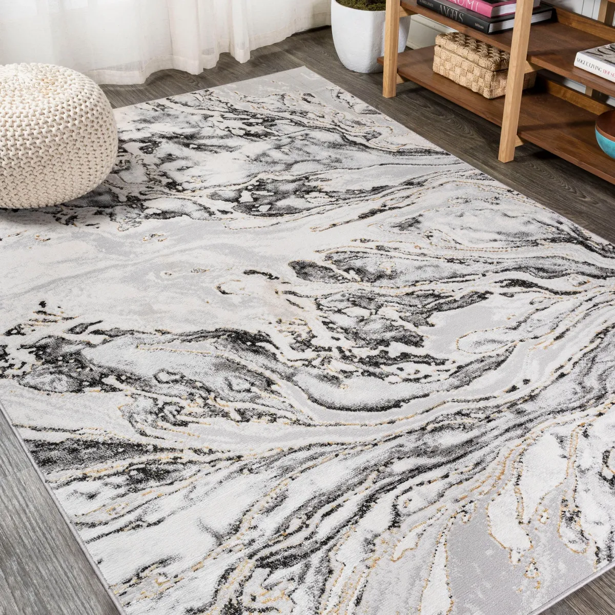 Swirl Marbled Abstract Area Rug