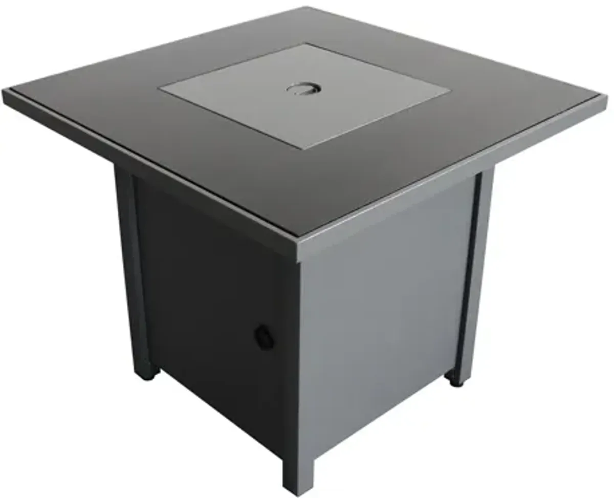 Living Source International 25'' x 30'' Square Fire Pit Table with Hidden Fuel Tank Gray