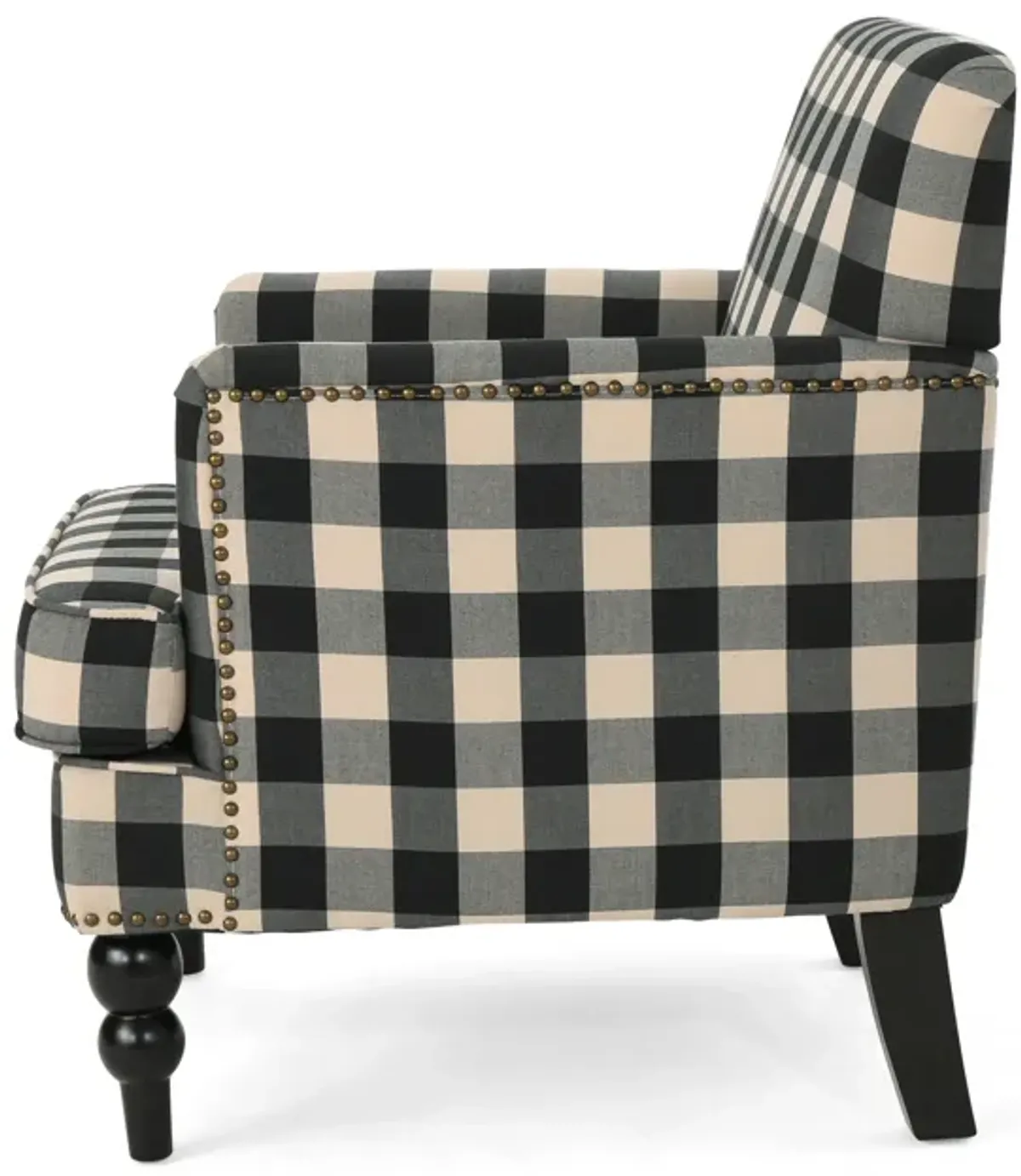 Merax Plaid Pattern Tufted Fabric Club Chair