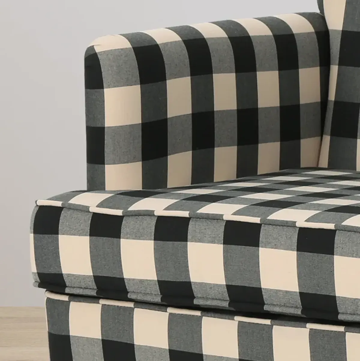 Merax Plaid Pattern Tufted Fabric Club Chair