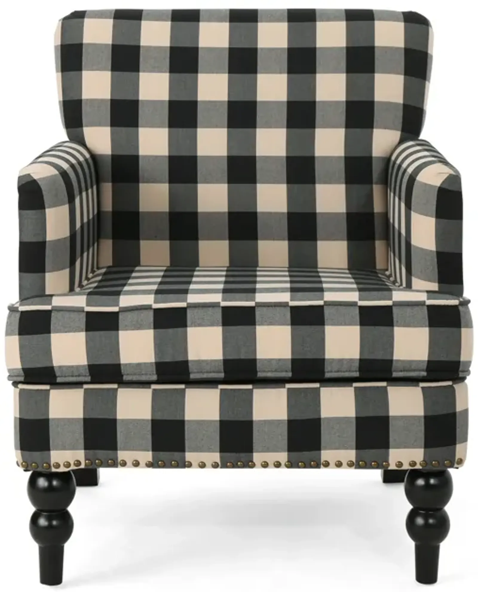 Merax Plaid Pattern Tufted Fabric Club Chair