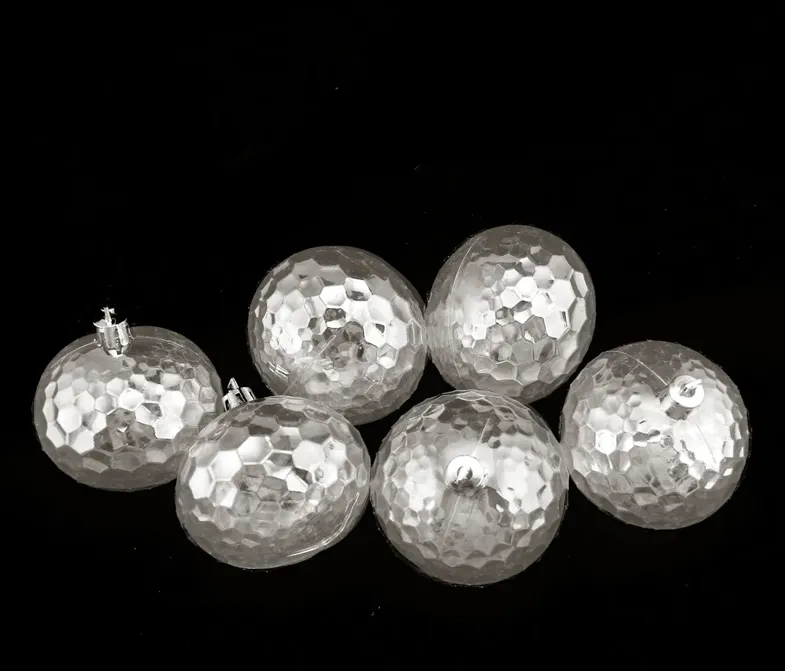 6ct Transparent Shatterproof Disco Ball Christmas Ornaments 2.5" (60mm)