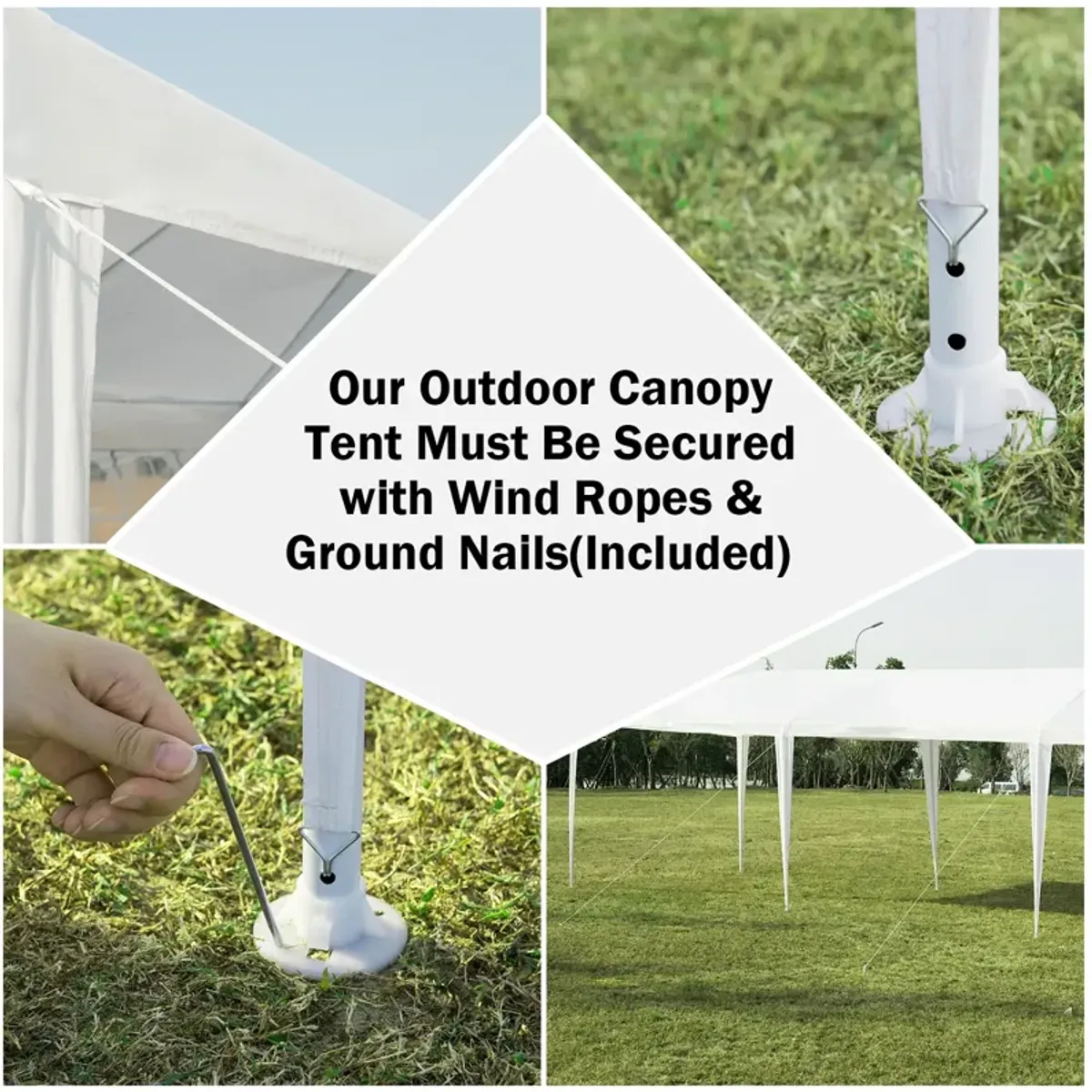 10 x 20 Feet Waterproof Canopy Tent with Tent Peg and Wind Rope