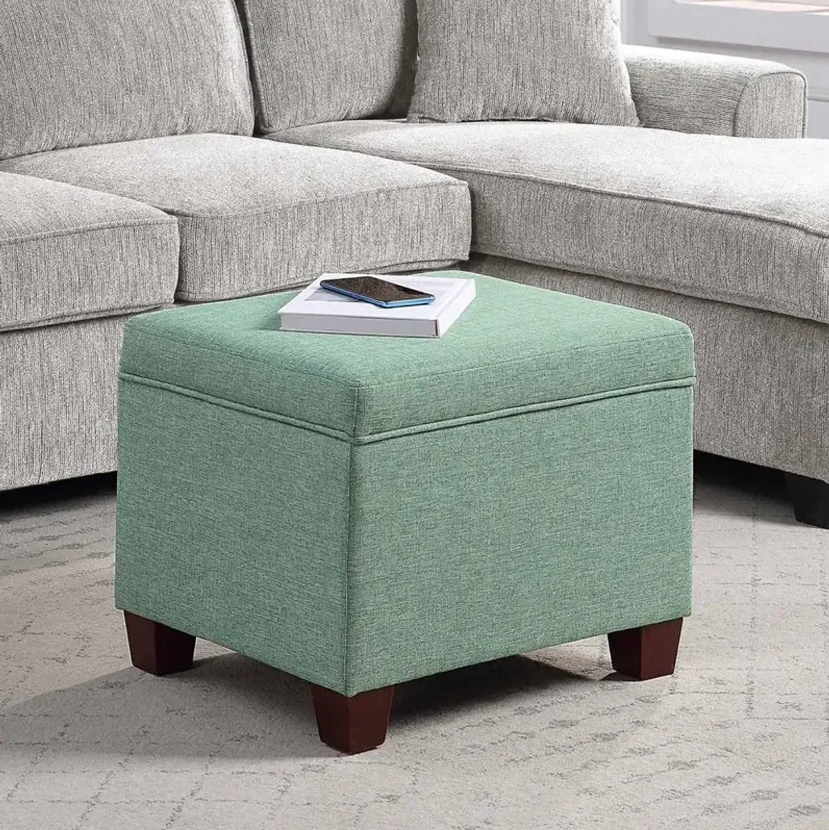 Convenience Concepts Madison Storage Ottoman, Green