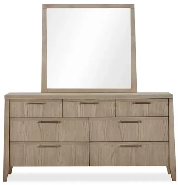Modus Furniture Sumire Seven Drawer Ash Wood Dresser in Ginger