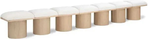 Meridian Furniture Pavilion Cream Boucle Fabric Bench