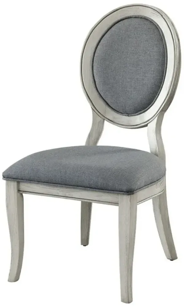 Streamdale Transitional Antique White & Gray Side Chairs, Set of 2
