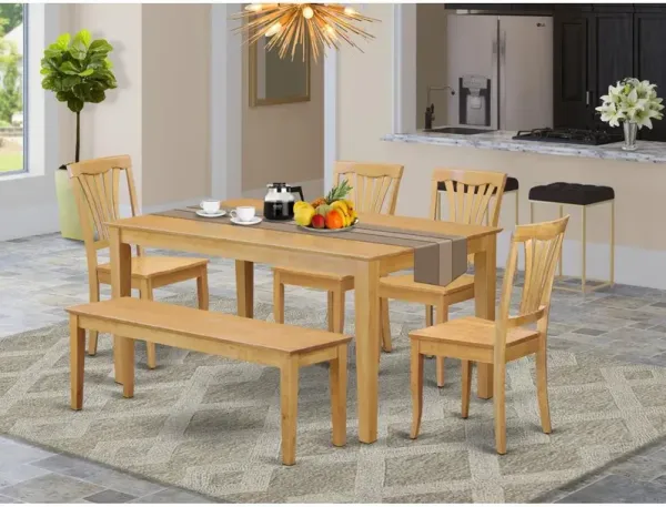 6-Pc Kitchen table set for 6 - Kitchen dinette Table and 4 Kitchen Chairs with bench
