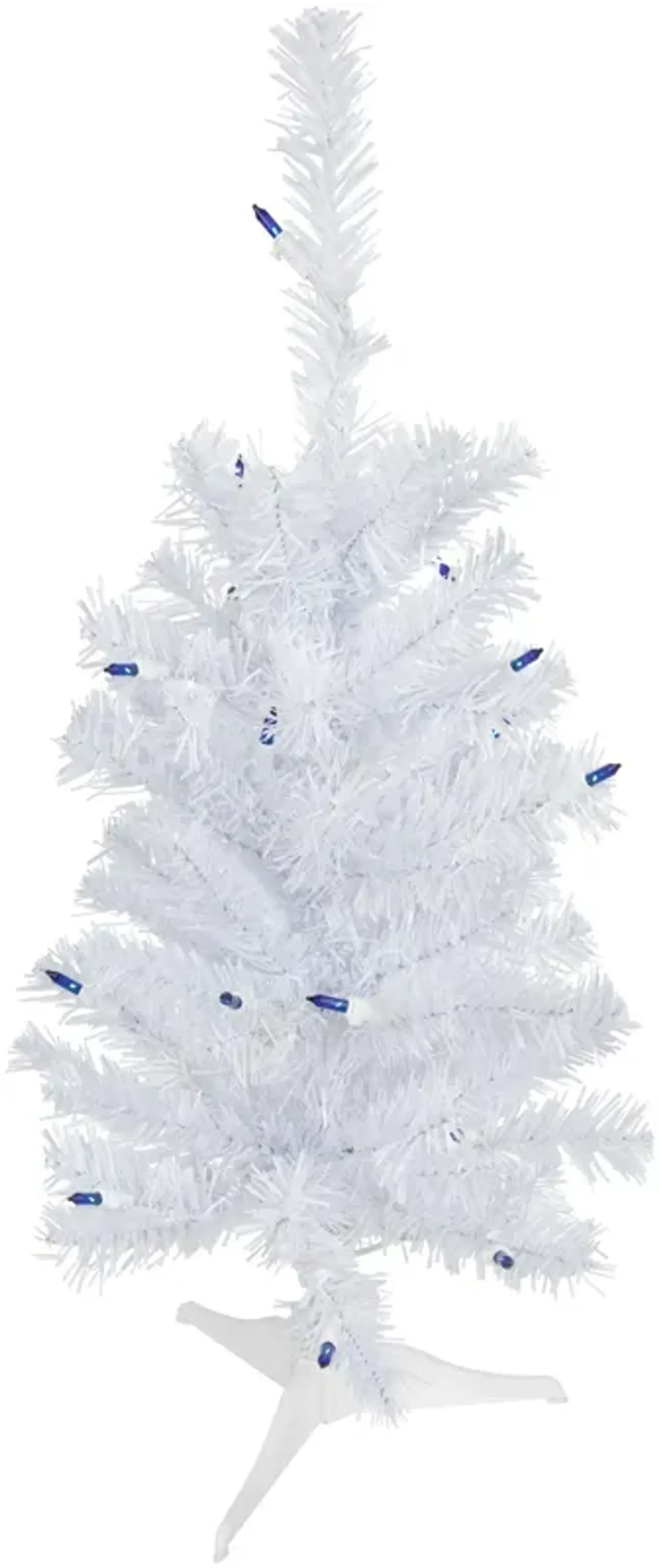 2' Pre-Lit Woodbury White Pine Slim Artificial Christmas Tree  Blue Lights