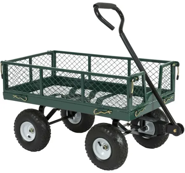 Heavy Duty Steel Garden Utility Cart Wagon with Removable Sides