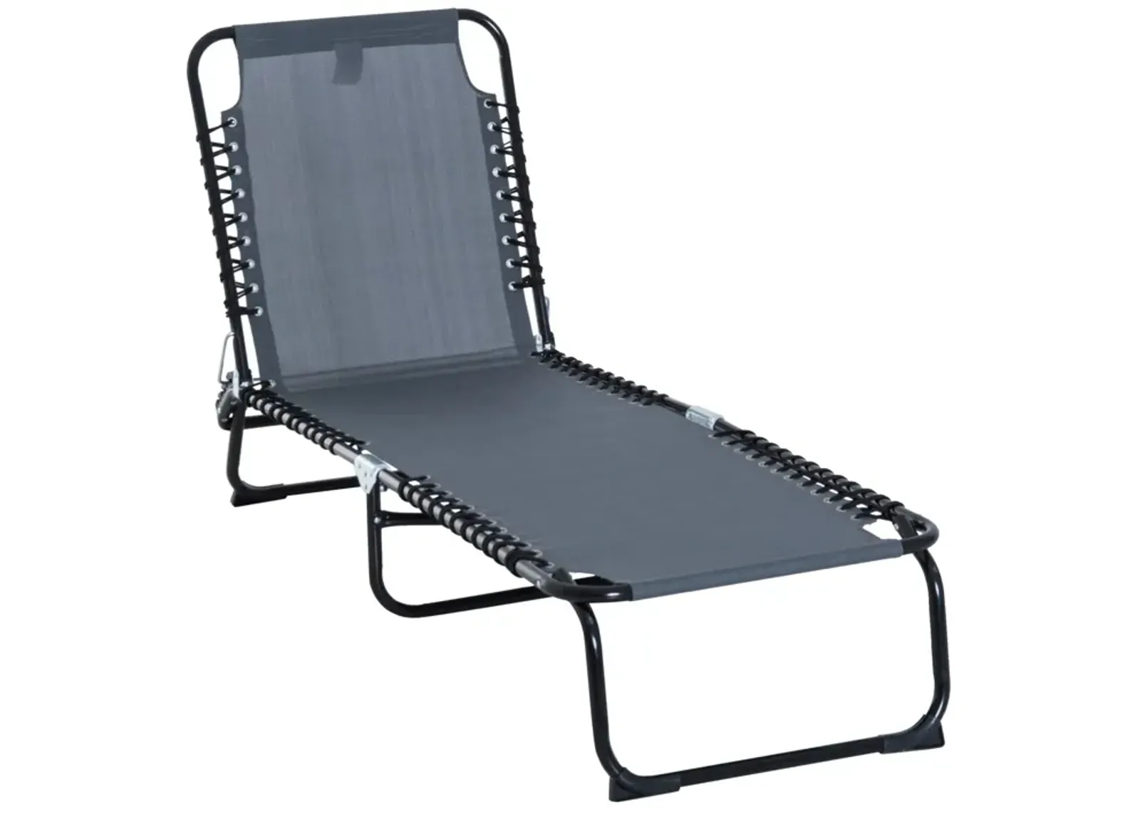 Baby Blue Patio Recliner: Folding 4-Position Chaise with Breathable Mesh