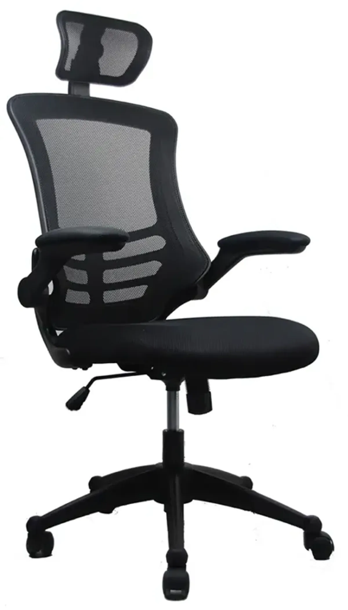 Modern High-Back Mesh Executive Office Chair With Headrest And Flip-Up Arms