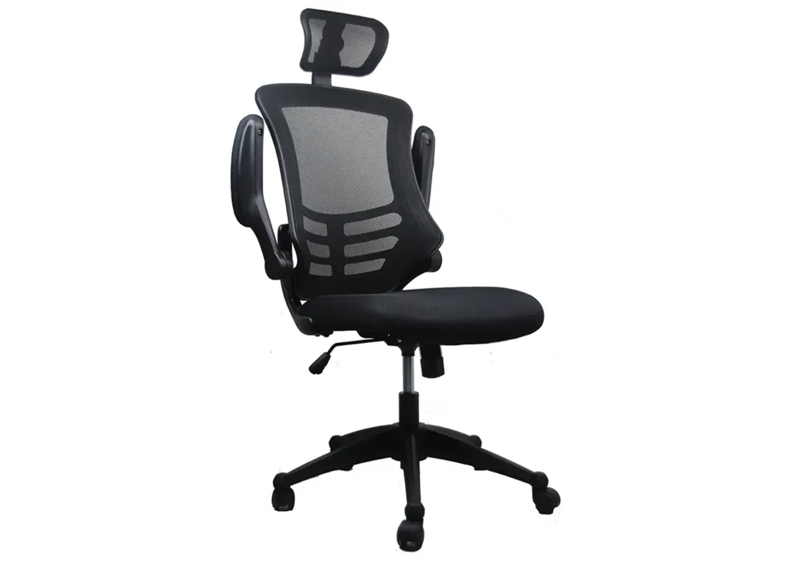 Modern High-Back Mesh Executive Office Chair With Headrest And Flip-Up Arms