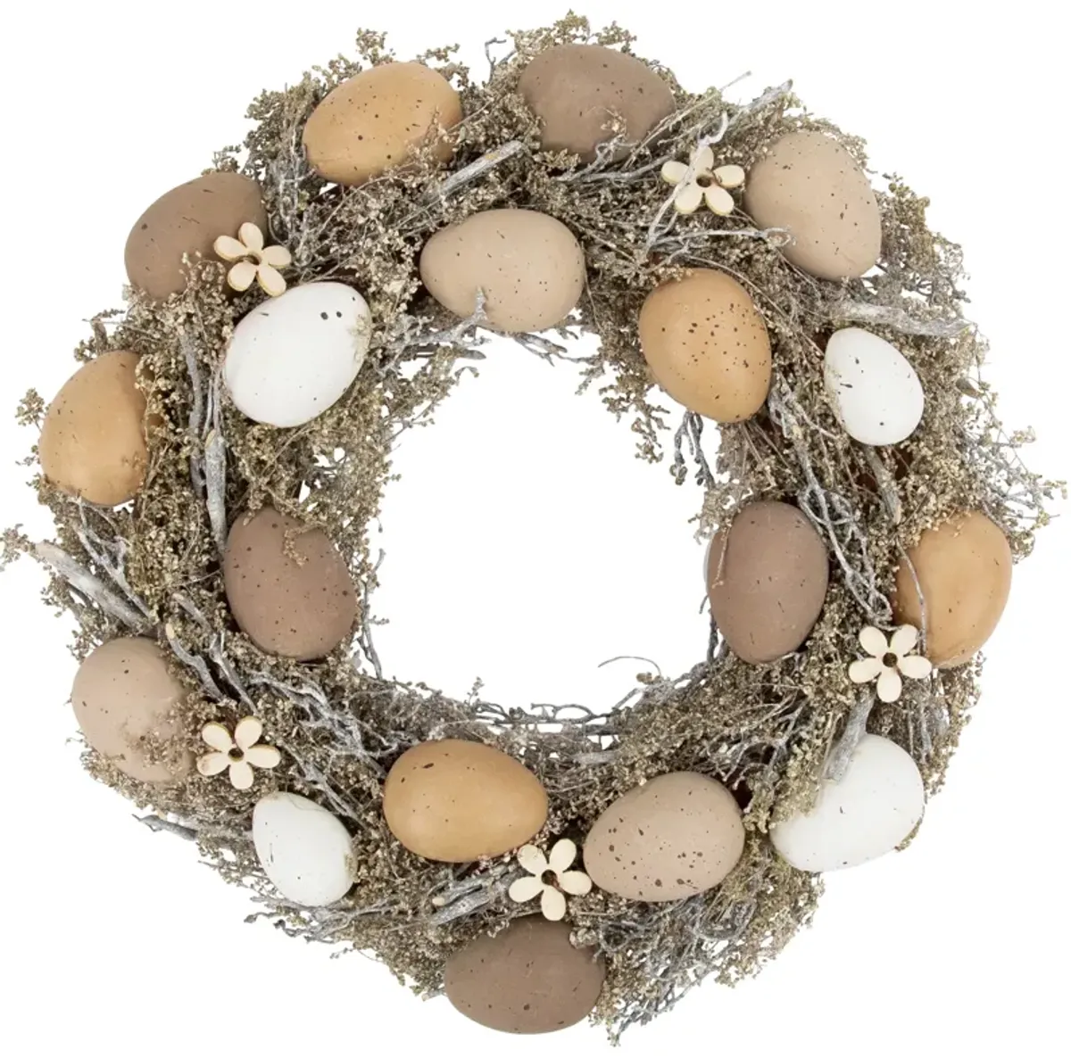 12" Natural Earth Speckled Egg Easter Twig Wreath