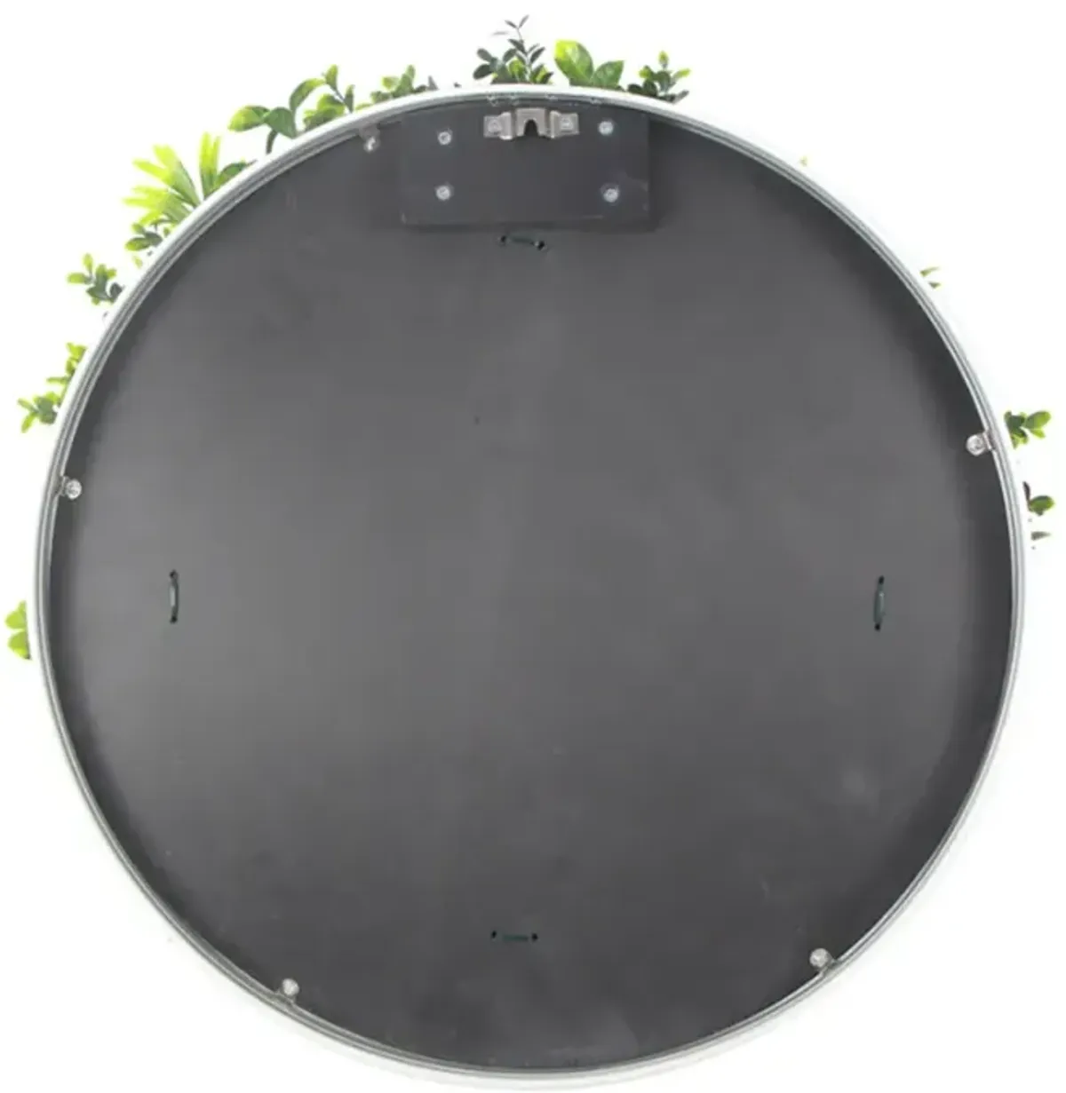 Luxury Artificial Green Wall Plant Wall Circle 30" White Frame UV Resistant