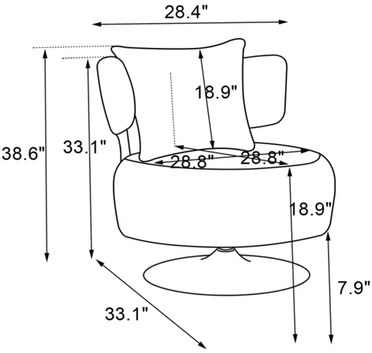 Swivel Accent Chair Armchair, Round Barrel Chair In Fabric For Living Room Bedroom