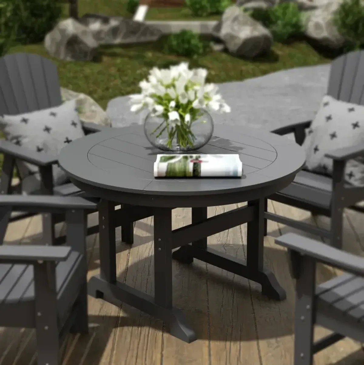 WestinTrends 47" Round Outdoor Patio Dining Table