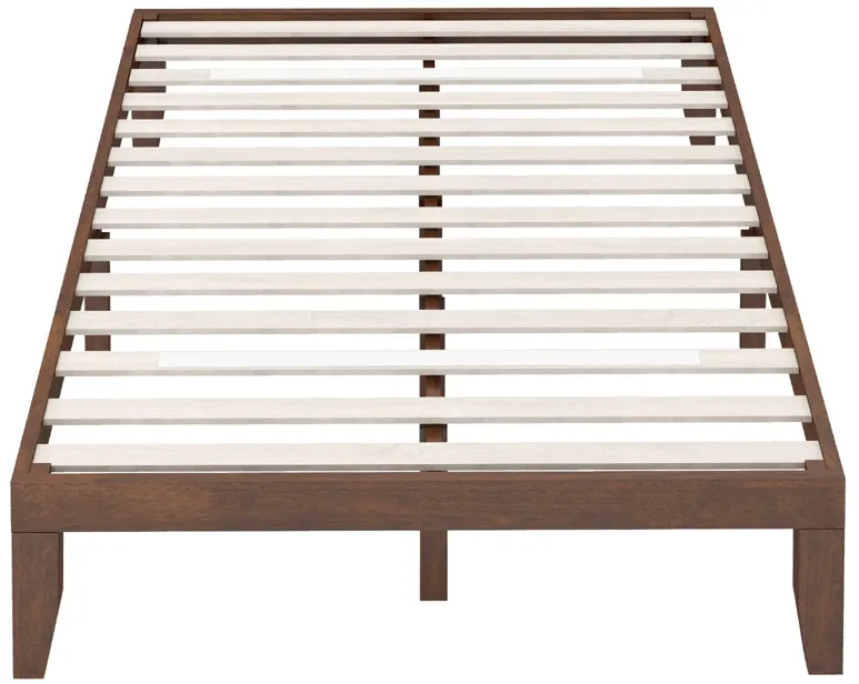 14 Inch Full Size Wood Platform Bed Frame with Wood Slat Support