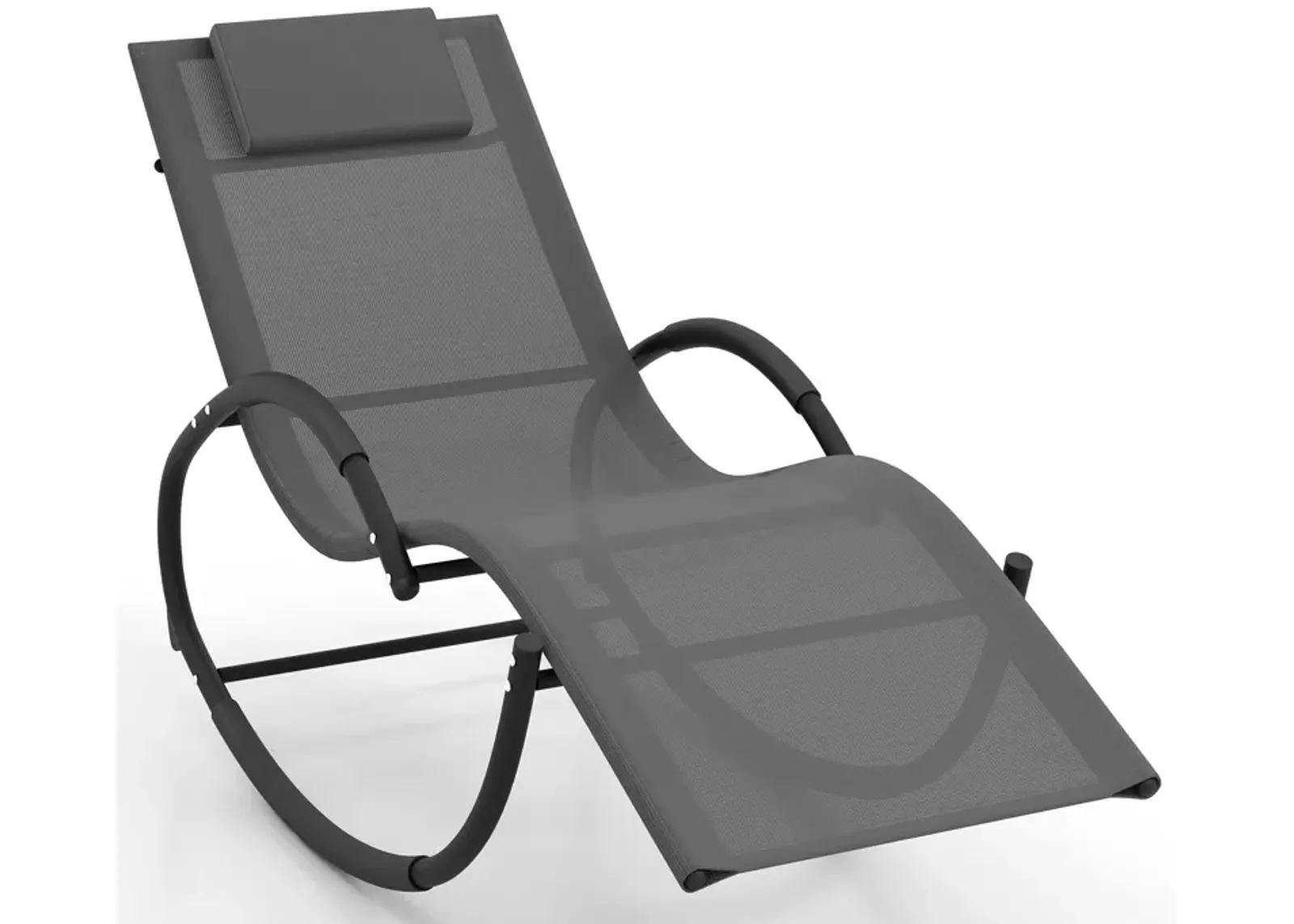 Outdoor Rocking Lounge Chair with Removable Headrest