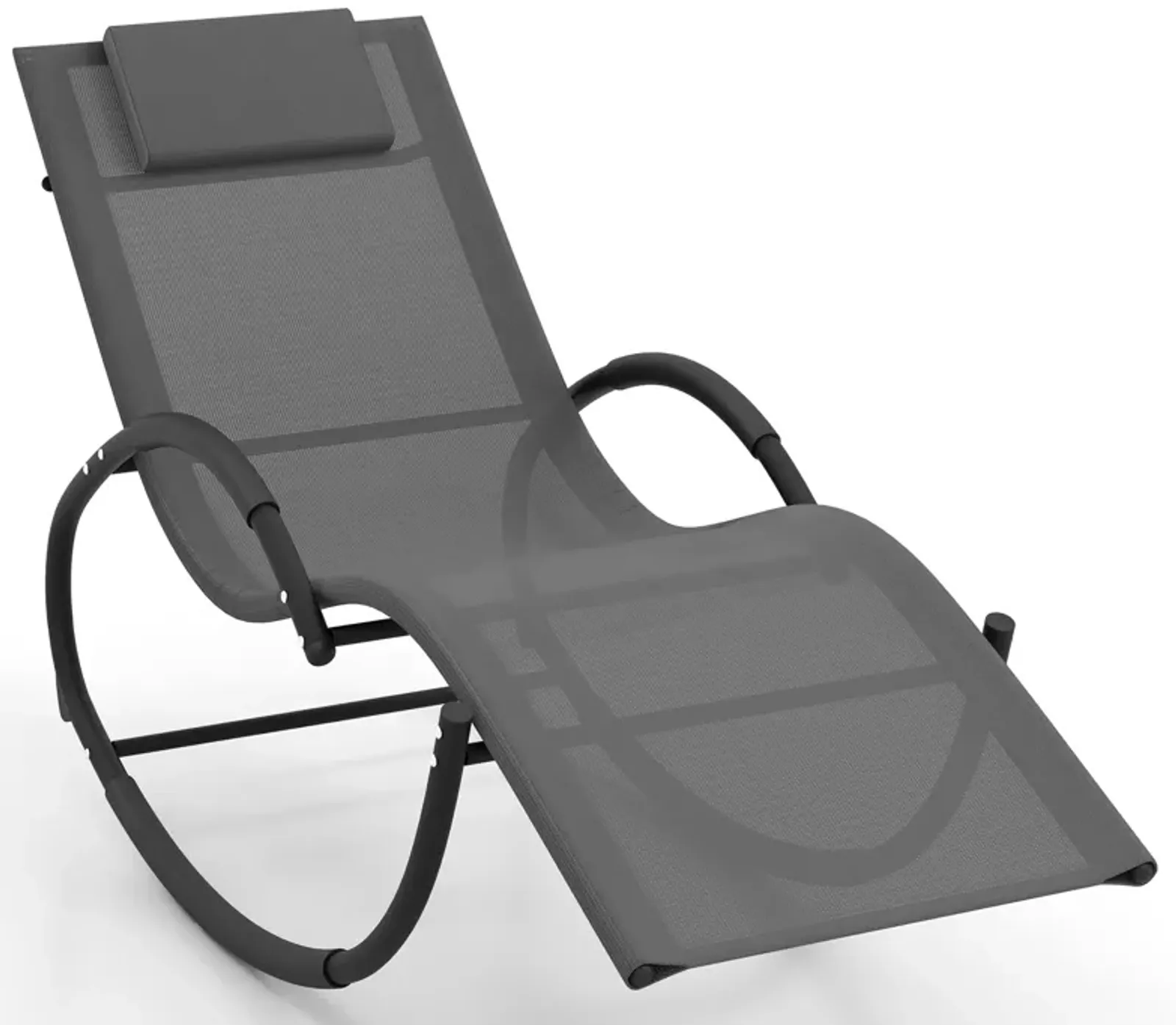 Outdoor Rocking Lounge Chair with Removable Headrest