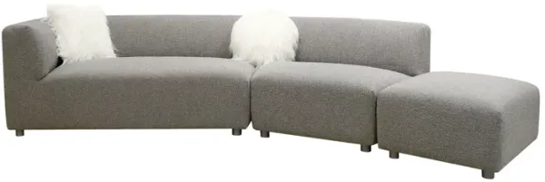 Pasargad Home Portfino Modern Sectional Sofa with 2 Fur Pillow