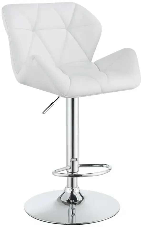 Berrington Adjustable Bar Stools Chrome and White (Set of 2)