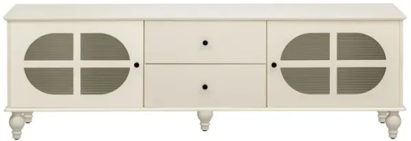 Merax TV Stand with Fluted Glass Doors