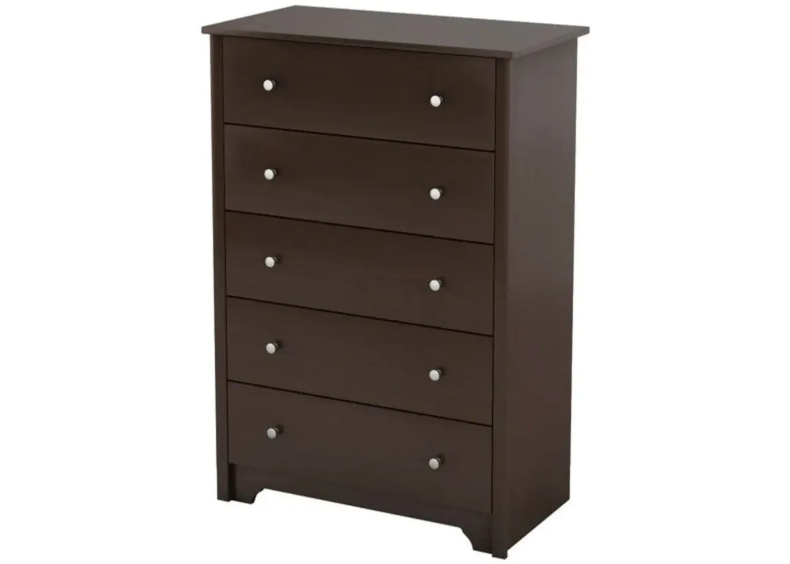 Hivvago Dark Brown Chocolate Wood Finish 5-Drawer Bedroom Chest of Drawers