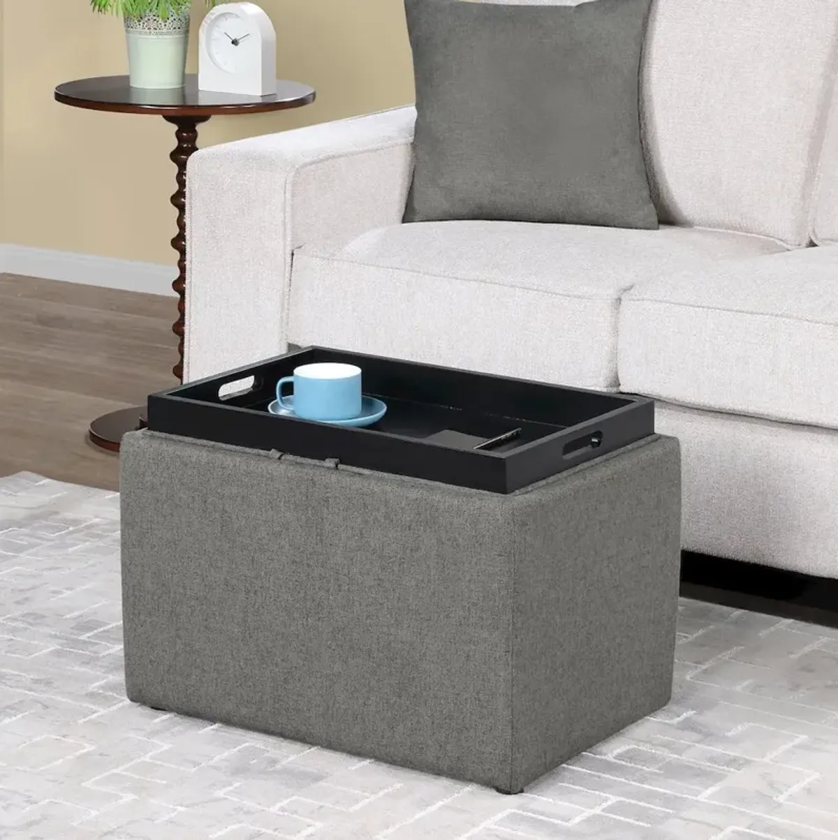 Convenience Concepts Designs4Comfort Accent Storage Ottoman with Reversible Tray