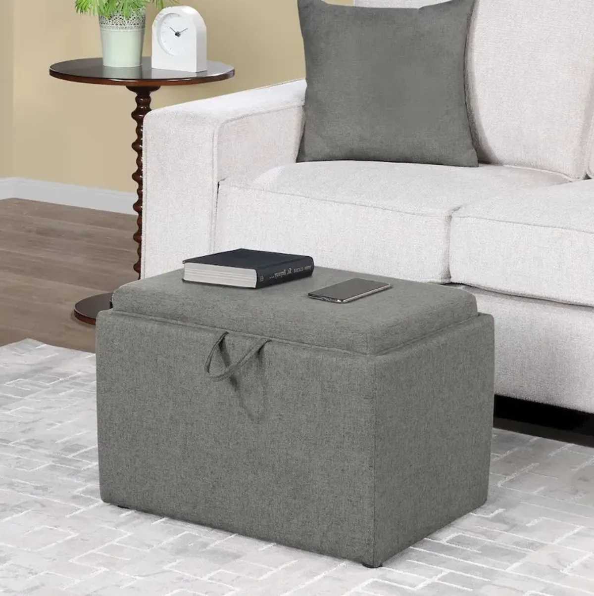 Convenience Concepts Designs4Comfort Accent Storage Ottoman with Reversible Tray