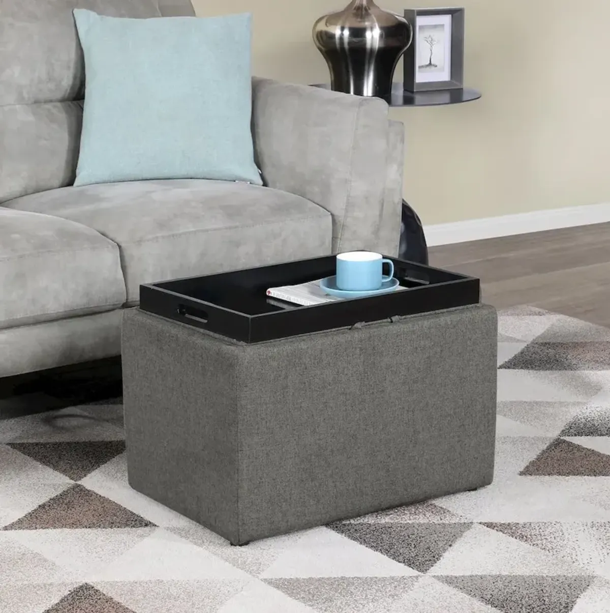 Convenience Concepts Designs4Comfort Accent Storage Ottoman with Reversible Tray