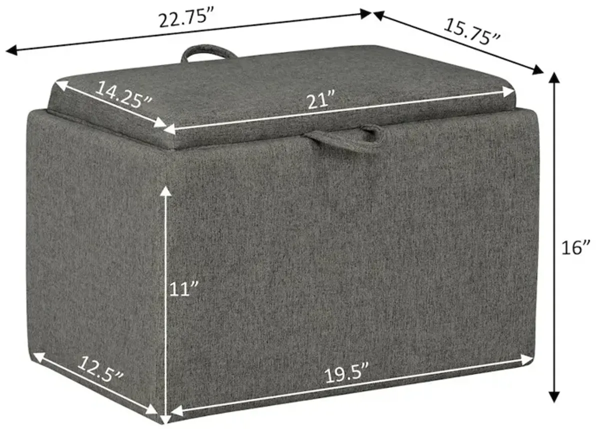 Convenience Concepts Designs4Comfort Accent Storage Ottoman with Reversible Tray