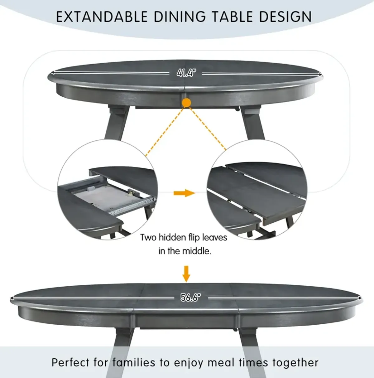 Wood Dining Table Round Extendable Dining Table For Dining Room