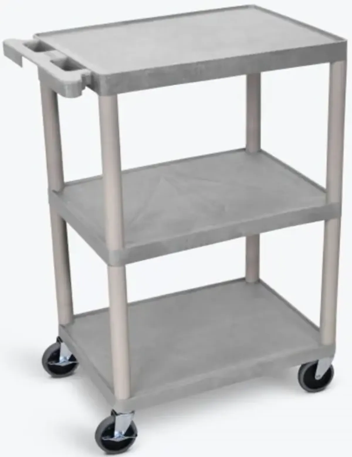 Luxor 3 Shelf Utility Cart Gray