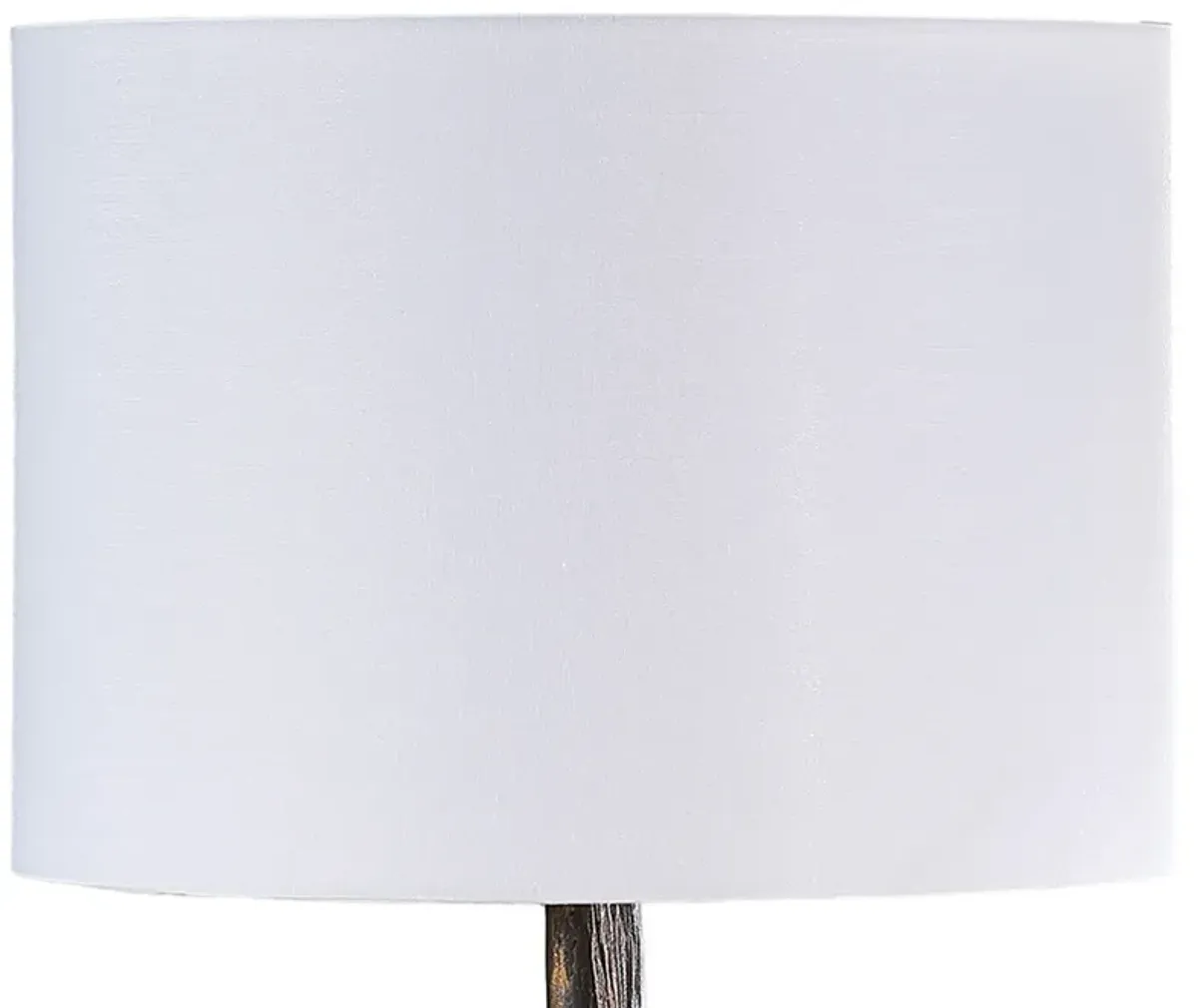 20 Inch Accent Table Lamp, Dual Roe Deer Design, White Drum Shade, Bronze - Benzara