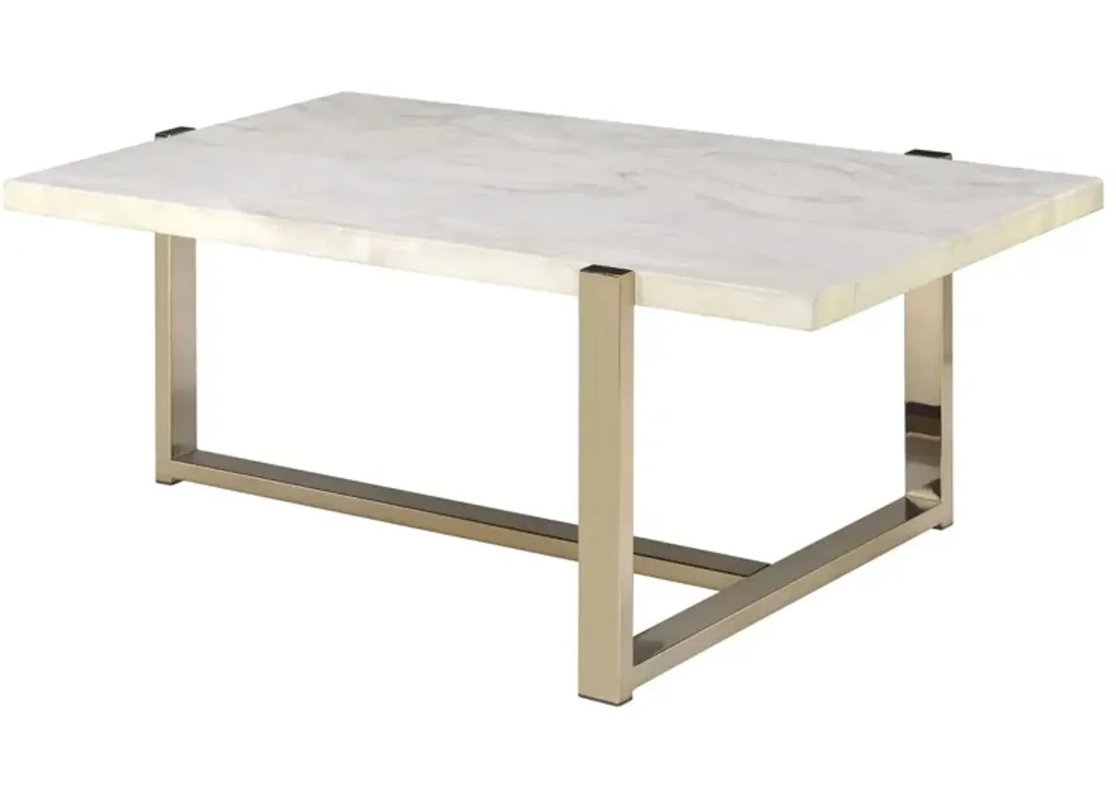 Feit Coffee Table In Faux Marble & Champagne