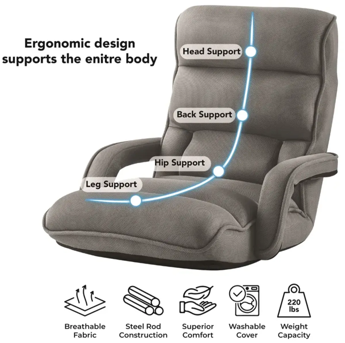 Loungie Divya Mesh Recliner/Floor Chair