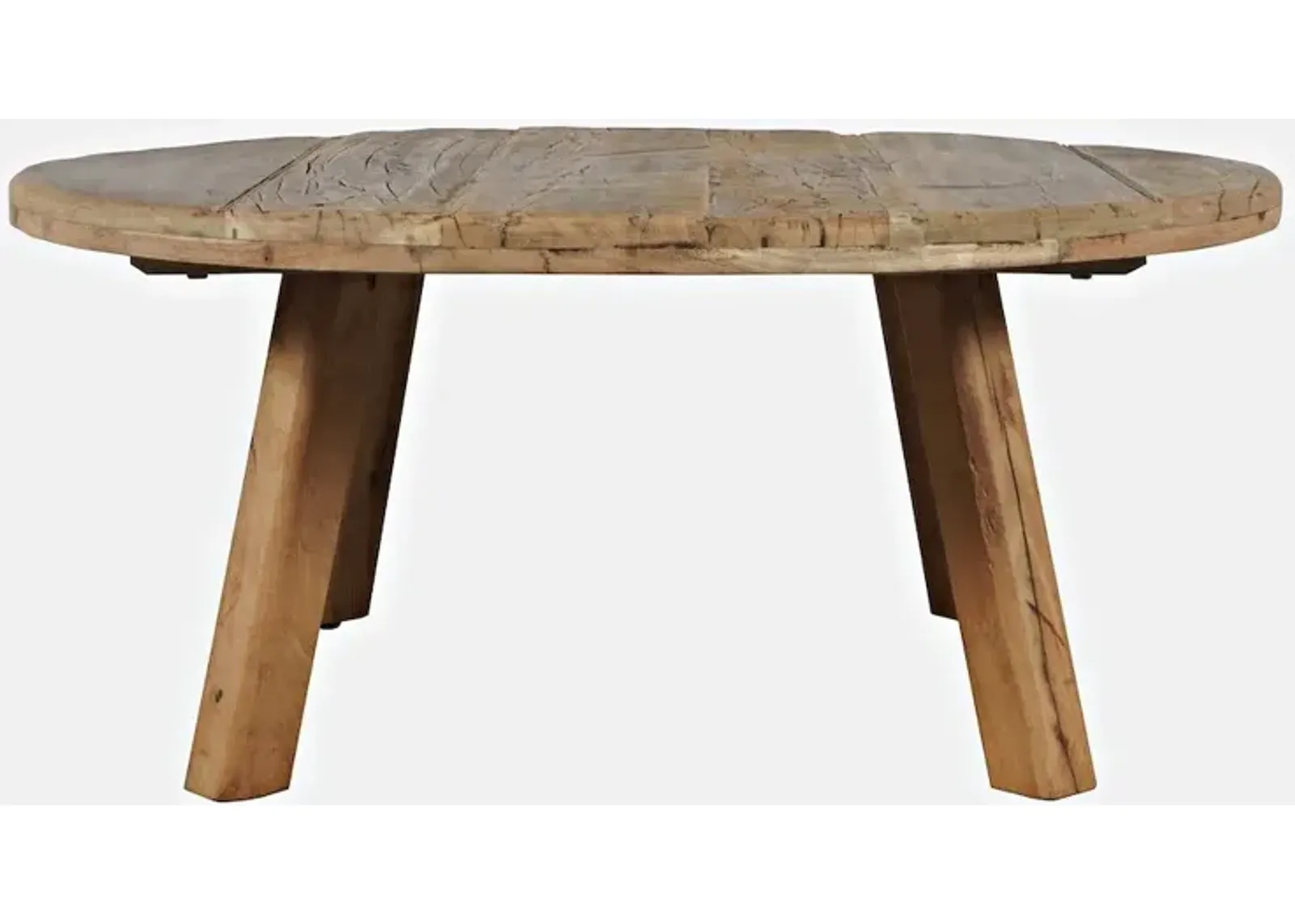 Jofran Reclamation 36 Round Rustic Reclaimed Solid Wood Coffee Table