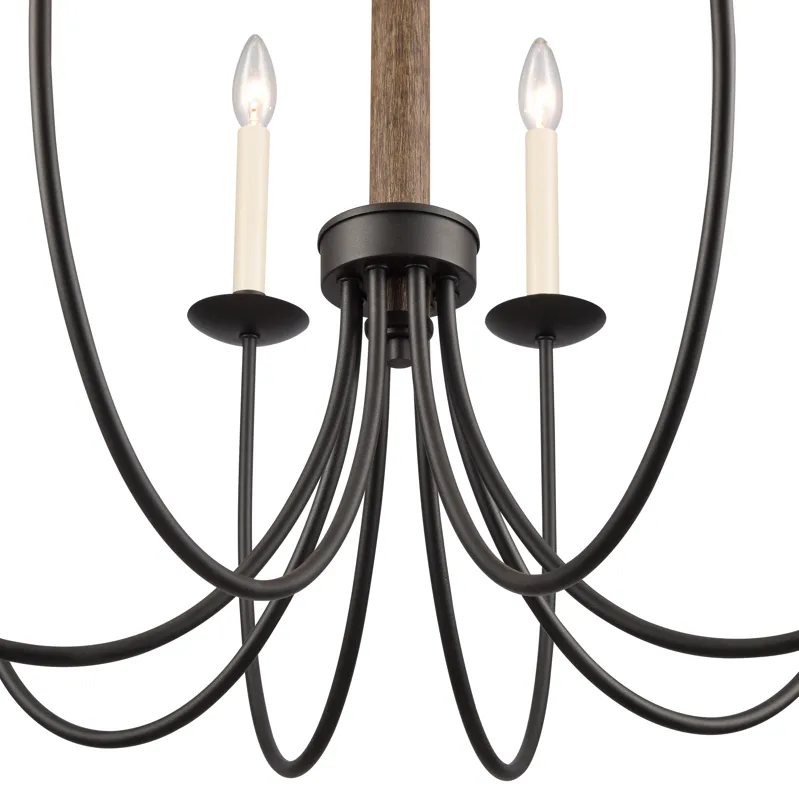 Neville 28'' Wide 8-Light Black Chandelier