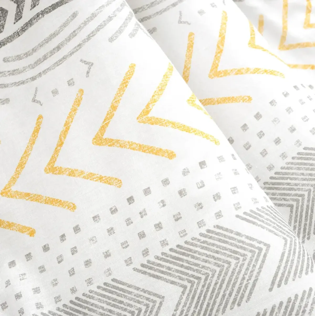 Hygge Geo Reversible Cotton Throw Yellow/Gray Single 50X60