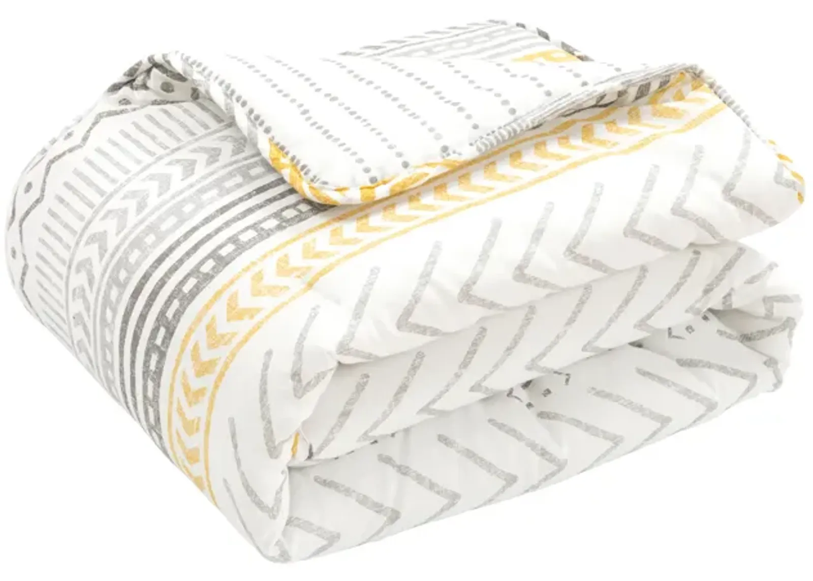 Hygge Geo Reversible Cotton Throw Yellow/Gray Single 50X60