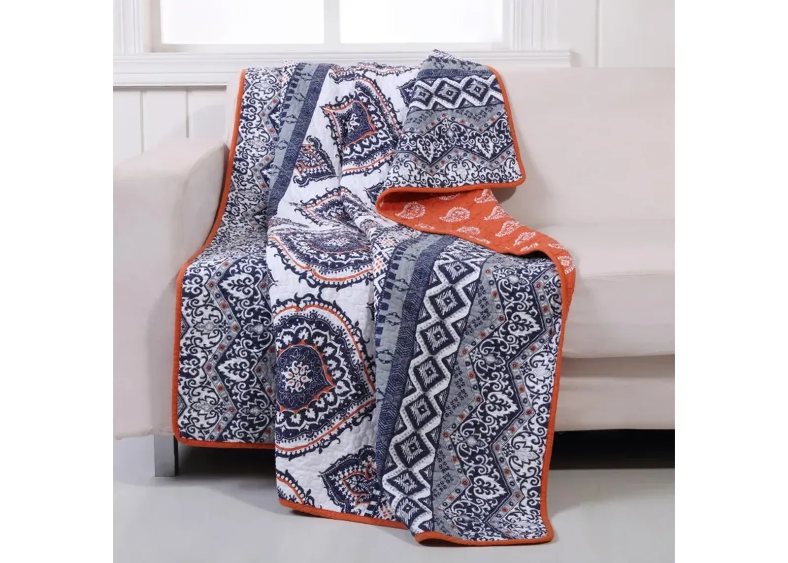 Greenland Home Fashion Medina Throw Blanket - Saffron 50x60"