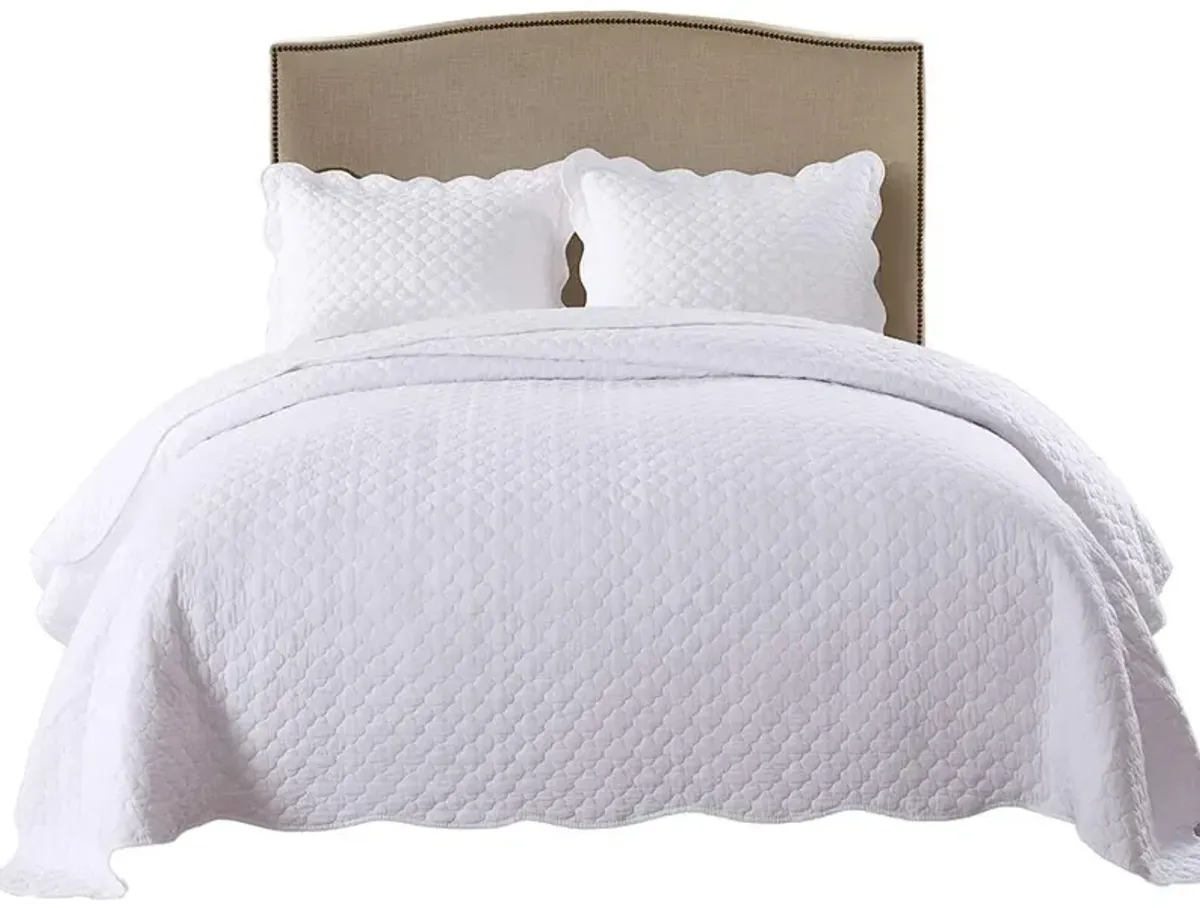 MarCielo White Cotton Quilt Set Bedspread Coverlet B34