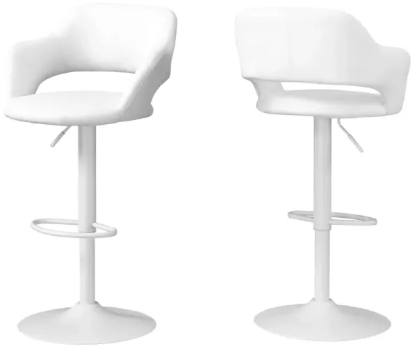 Modern Adjustable Bar Chair with Faux Leather and Metal Construction